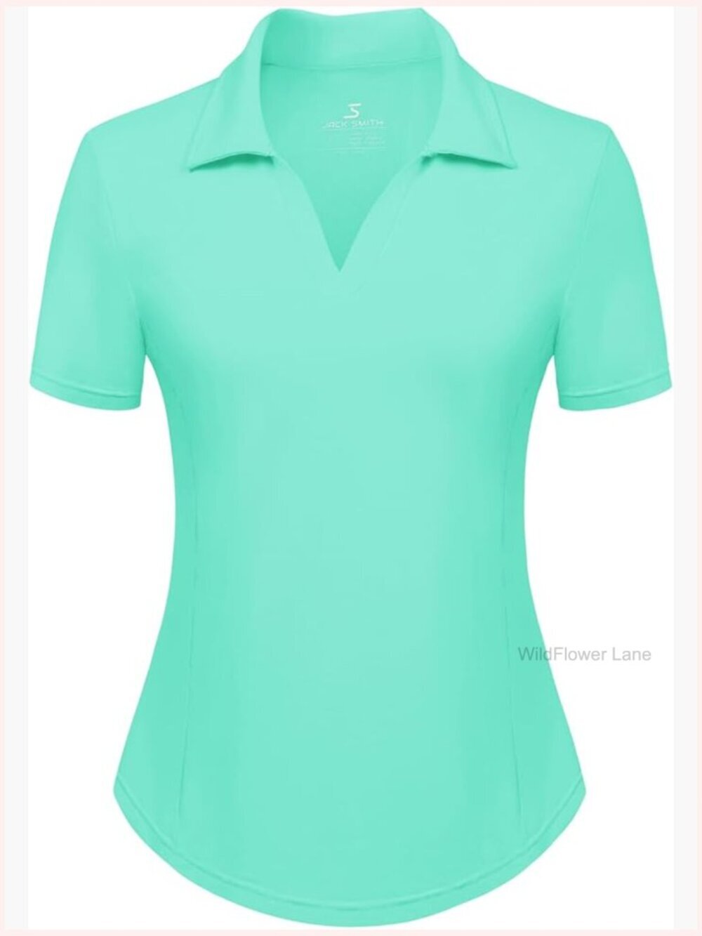 Women's Golf Polo V Neck Short Sleeve Moisture Wicking Athletic Top